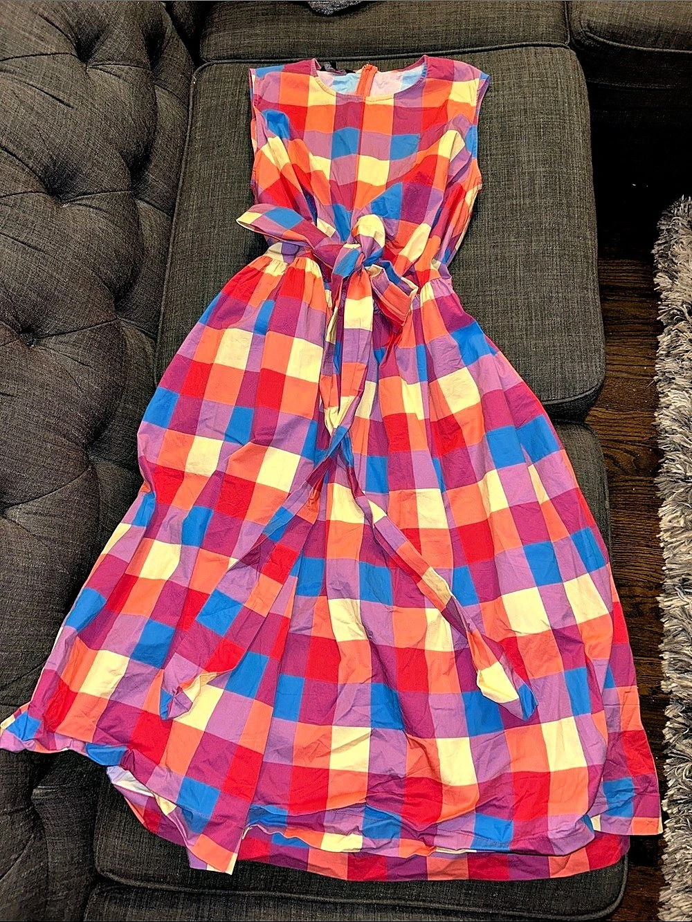 Misook Checkered Midi Dress Size Medium Like New